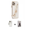 MARSİLYAN™- iPhone 12 Pro Max Kılıf Nova Işık Prime - Siyah Bilvis Hayalet Cam Ekran Koruyucu + Shine Kamera Lens - GD