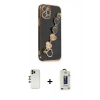 MARSİLYAN™- iPhone 12 Pro Max Kılıf Nova Işık Prime - Siyah Bilvis Hayalet Cam Ekran Koruyucu + Shine Kamera Lens - GD