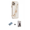 MARSİLYAN™- iPhone 12 Pro Max Kılıf Nova Işık Prime - Siyah Bilvis Hayalet Cam Ekran Koruyucu + Shine Kamera Lens Koruma Cam - GS