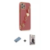 MARSİLYAN™- iPhone 12 Pro Max Kılıf Nova Işık Prime - Siyah Bilvis Hayalet Cam Ekran Koruyucu + Shine Kamera Lens Koruma Cam - GS