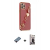 MARSİLYAN™- iPhone 12 Pro Max Kılıf Nova Işık Prime - Siyah Bilvis Hayalet Cam Ekran Koruyucu + Metal Kamera Lens Koruma Cam - KI