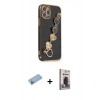 MARSİLYAN™- iPhone 12 Pro Max Kılıf Nova Işık Prime - Siyah Bilvis Hayalet Cam Ekran Koruyucu + Shine Kamera Lens Koruma Cam - MI