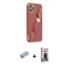 MARSİLYAN™- iPhone 12 Pro Max Kılıf Nova Işık Prime - Siyah Bilvis Hayalet Cam Ekran Koruyucu + Shine Kamera Lens Koruma Cam - MI