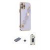 MARSİLYAN™- iPhone 12 Pro Max Kılıf Nova Işık Prime - Siyah Bilvis Hayalet Cam Ekran Koruyucu + Renkli Kamera Lens Koruma Cam - PE