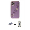 MARSİLYAN™- iPhone 12 Pro Max Kılıf Nova Işık Prime - Siyah Bilvis Hayalet Cam Ekran Koruyucu + Renkli Kamera Lens Koruma Cam - PE