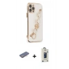 MARSİLYAN™- iPhone 12 Pro Max Kılıf Nova Işık Prime - Siyah Bilvis Hayalet Cam Ekran Koruyucu + Renkli Kamera Lens Koruma Cam - MI