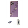 MARSİLYAN™- iPhone 12 Pro Max Kılıf Nova Işık Prime - Siyah Bilvis Hayalet Cam Ekran Koruyucu + Renkli Kamera Lens Koruma Cam - TU
