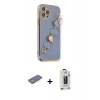 MARSİLYAN™- iPhone 12 Pro Max Kılıf Nova Işık Prime - Siyah Bilvis Hayalet Cam Ekran Koruyucu + Renkli Kamera Lens Koruma Cam - YL