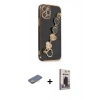 MARSİLYAN™- iPhone 12 Pro Max Kılıf Nova Işık Prime - Siyah Bilvis Hayalet Cam Ekran Koruyucu + Renkli Kamera Lens Koruma Cam - SI