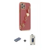 MARSİLYAN™- iPhone 12 Pro Max Kılıf Nova Işık Prime - Siyah Bilvis Hayalet Cam Ekran Koruyucu + Renkli Kamera Lens Koruma Cam - YL