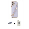 MARSİLYAN™- iPhone 12 Pro Max Kılıf Nova Işık Prime - Siyah Bilvis Hayalet Cam Ekran Koruyucu + Renkli Kamera Lens Koruma Cam - MI
