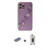 MARSİLYAN™- iPhone 12 Pro Max Kılıf Nova Işık Prime - Siyah Bilvis Hayalet Cam Ekran Koruyucu + Renkli Kamera Lens Koruma Cam - YL
