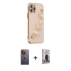 MARSİLYAN™- iPhone 12 Pro Max Kılıf Nova Işık Prime - Siyah Bilvis Hayalet Cam Ekran Koruyucu + Neon Fosforlu Kamera Lens - SI