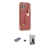 MARSİLYAN™- iPhone 12 Pro Max Kılıf Nova Işık Prime - Siyah Bilvis Hayalet Cam Ekran Koruyucu + Renkli Kamera Lens Koruma Cam - SI