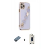 MARSİLYAN™- iPhone 12 Pro Max Kılıf Nova Işık Prime - Siyah Bilvis Hayalet Cam Ekran Koruyucu + Shine Kamera Lens Koruma Cam - SH
