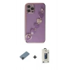 MARSİLYAN™- iPhone 12 Pro Max Kılıf Nova Işık Prime - Siyah Bilvis Hayalet Cam Ekran Koruyucu + Shine Kamera Lens Koruma Cam - SH