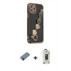 MARSİLYAN™- iPhone 12 Pro Max Kılıf Nova Işık Prime - Siyah Bilvis Hayalet Cam Ekran Koruyucu + Shine Kamera Lens Koruma Cam - SH