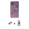 MARSİLYAN™- iPhone 12 Pro Max Kılıf Nova Işık Prime - Siyah Bilvis Hayalet Cam Ekran Koruyucu + Shine Kamera Lens Koruma Cam - SABE