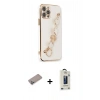 MARSİLYAN™- iPhone 12 Pro Max Kılıf Nova Işık Prime - Siyah Bilvis Hayalet Cam Ekran Koruyucu + Sierra Blue Shine Kamera Lens Koruma Cam
