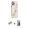 MARSİLYAN™- iPhone 12 Pro Max Kılıf Nova Işık Prime - Siyah Bilvis Hayalet Cam Ekran Koruyucu + Shine Kamera Lens Koruma Cam - SABE