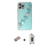 MARSİLYAN™- iPhone 12 Pro Max Kılıf Nova Işık Prime - Siyah Bilvis Hayalet Cam Ekran Koruyucu + Sierra Blue Shine Kamera Lens Koruma Cam