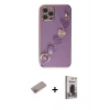 MARSİLYAN™- iPhone 12 Pro Max Kılıf Nova Işık Prime - Siyah Bilvis Hayalet Cam Ekran Koruyucu + Shine Kamera Lens Koruma Cam - SABE