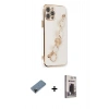 MARSİLYAN™- iPhone 12 Pro Max Kılıf Nova Işık Prime - Siyah Bilvis Hayalet Cam Ekran Koruyucu + Siyah Shine Kamera Lens Koruma Cam