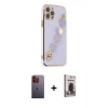MARSİLYAN™- iPhone 12 Pro Max Kılıf Nova Işık Prime - Siyah Bilvis Hayalet Cam Ekran Koruyucu + Neon Fosforlu Kamera Lens - TU
