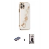 MARSİLYAN™- iPhone 12 Pro Max Kılıf Nova Işık Prime - Siyah Bilvis Hayalet Cam Ekran Koruyucu + Renkli Kamera Lens Koruma Cam - TU