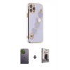 MARSİLYAN™- iPhone 12 Pro Max Kılıf Nova Işık Prime - Siyah Bilvis Hayalet Cam Ekran Koruyucu + Neon Fosforlu Kamera Lens - YL
