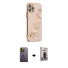 MARSİLYAN™- iPhone 12 Pro Max Kılıf Nova Işık Prime - Siyah Bilvis Hayalet Cam Ekran Koruyucu + Neon Fosforlu Kamera Lens - YL