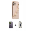 MARSİLYAN™- iPhone 12 Pro Max Kılıf Nova Işık Prime - Siyah Bilvis Hayalet Cam Ekran Koruyucu + Neon Fosforlu Kamera Lens - YL