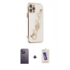 MARSİLYAN™- iPhone 12 Pro Max Kılıf Nova Işık Prime - Siyah Joko 5D Cam + Neon Fosforlu Kamera Lens - BZ