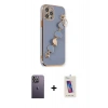 MARSİLYAN™- iPhone 12 Pro Max Kılıf Nova Işık Prime - Siyah Joko 5D Cam + Neon Fosforlu Kamera Lens - BZ