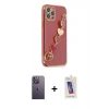 MARSİLYAN™- iPhone 12 Pro Max Kılıf Nova Işık Prime - Siyah Joko 5D Cam + Neon Fosforlu Kamera Lens - BZ