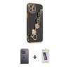 MARSİLYAN™- iPhone 12 Pro Max Kılıf Nova Işık Prime - Siyah Joko 5D Cam + Neon Fosforlu Kamera Lens - BZ