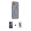 MARSİLYAN™- iPhone 12 Pro Max Kılıf Nova Işık Prime - Siyah Joko 5D Cam + Neon Fosforlu Kamera Lens - MI