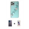 MARSİLYAN™- iPhone 12 Pro Max Kılıf Nova Işık Prime - Siyah Joko 5D Cam + Neon Fosforlu Kamera Lens - MI