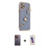 MARSİLYAN™- iPhone 12 Pro Max Kılıf Nova Işık Prime - Siyah Joko 5D Cam + Neon Fosforlu Kamera Lens - SI
