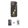 MARSİLYAN™- iPhone 12 Pro Max Kılıf Nova Işık Prime - Siyah Joko 5D Cam + Neon Fosforlu Kamera Lens - SI