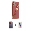 MARSİLYAN™- iPhone 12 Pro Max Kılıf Nova Işık Prime - Siyah Joko 5D Cam + Neon Fosforlu Kamera Lens - TU