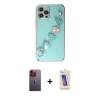 MARSİLYAN™- iPhone 12 Pro Max Kılıf Nova Işık Prime - Siyah Joko 5D Cam + Neon Fosforlu Kamera Lens - TU