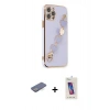 MARSİLYAN™- iPhone 12 Pro Max Kılıf Nova Işık Prime - Siyah Joko 5D Cam + Renkli Kamera Lens Koruma Cam - MI