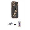 MARSİLYAN™- iPhone 12 Pro Max Kılıf Nova Işık Prime - Siyah Joko 5D Cam + Renkli Kamera Lens Koruma Cam - SI