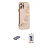 MARSİLYAN™- iPhone 12 Pro Max Kılıf Nova Işık Prime - Siyah Joko 5D Cam + Renkli Kamera Lens Koruma Cam - SI