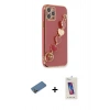 MARSİLYAN™- iPhone 12 Pro Max Kılıf Nova Işık Prime - Siyah Joko 5D Cam + Shine Kamera Lens Koruma Cam - GD