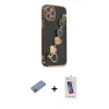 MARSİLYAN™- iPhone 12 Pro Max Kılıf Nova Işık Prime - Siyah Joko 5D Cam + Shine Kamera Lens Koruma Cam - PE
