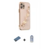 MARSİLYAN™- iPhone 12 Pro Max Kılıf Nova Işık Prime - Siyah Joko Magic 5D Cam + Gold Shine Kamera Lens Koruma Cam