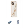 MARSİLYAN™- iPhone 12 Pro Max Kılıf Nova Işık Prime - Siyah Joko Magic 5D Cam + Gold Shine Kamera Lens Koruma Cam