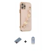 MARSİLYAN™- iPhone 12 Pro Max Kılıf Nova Işık Prime - Siyah Joko Magic 5D Cam + Kırmızı Metal Kamera Lens Koruma Cam